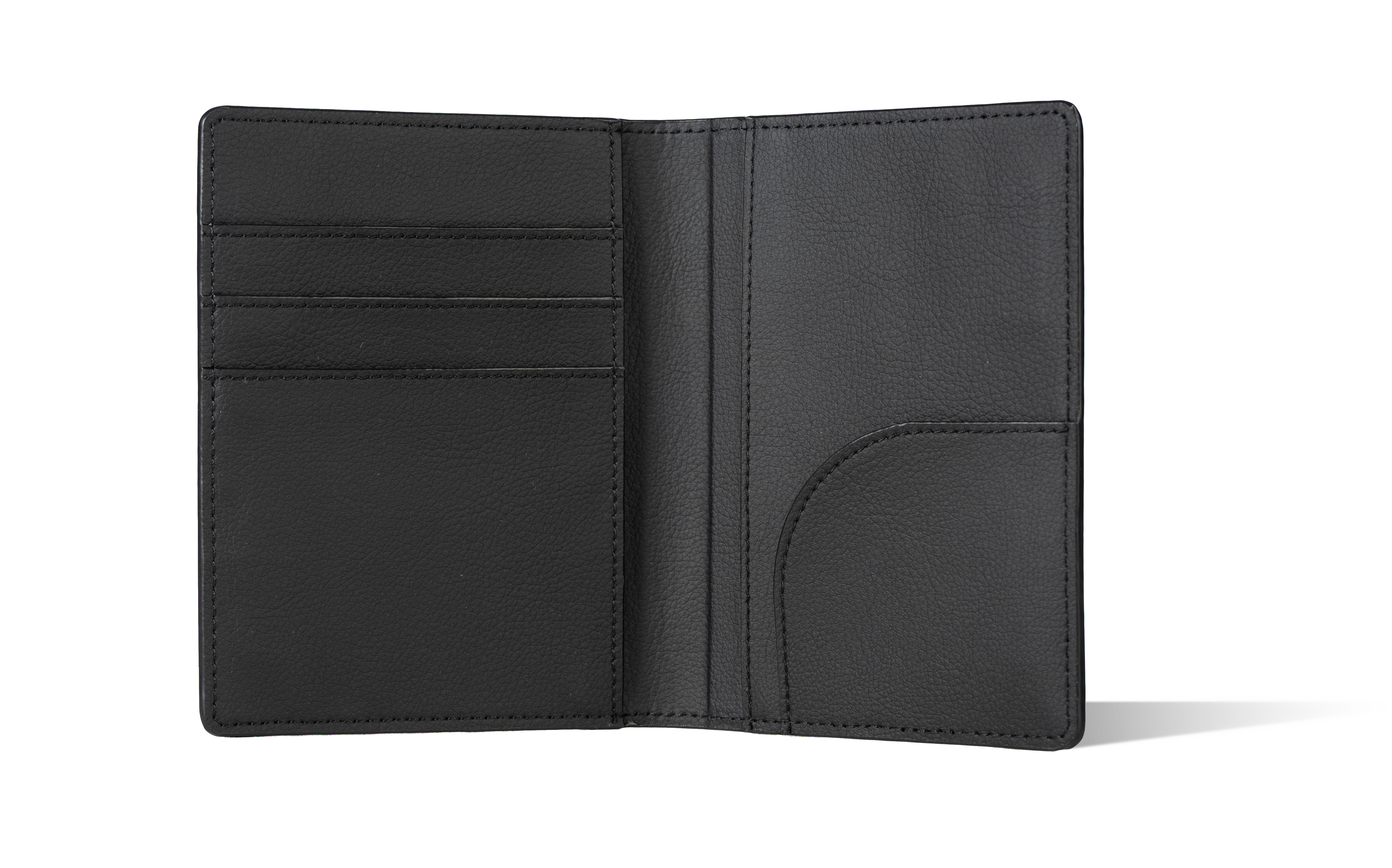 Black Passport Wallet with card slots and RFID blocking