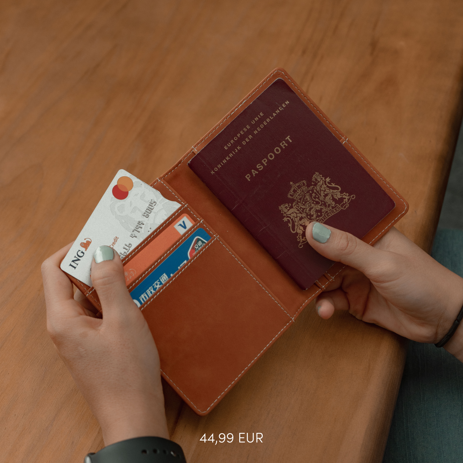 The passport cover with RFID protection and a magnetic closure by SEREGO